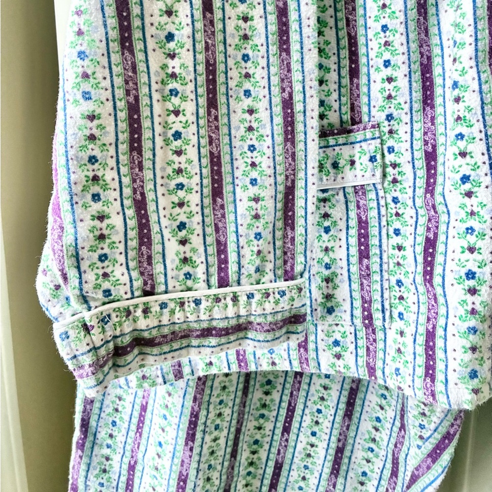 Lanz of Salzburg Pajama Set Flannel Cotton Floral Long Sleeve Plus Size 2X - Picture 5 of 14